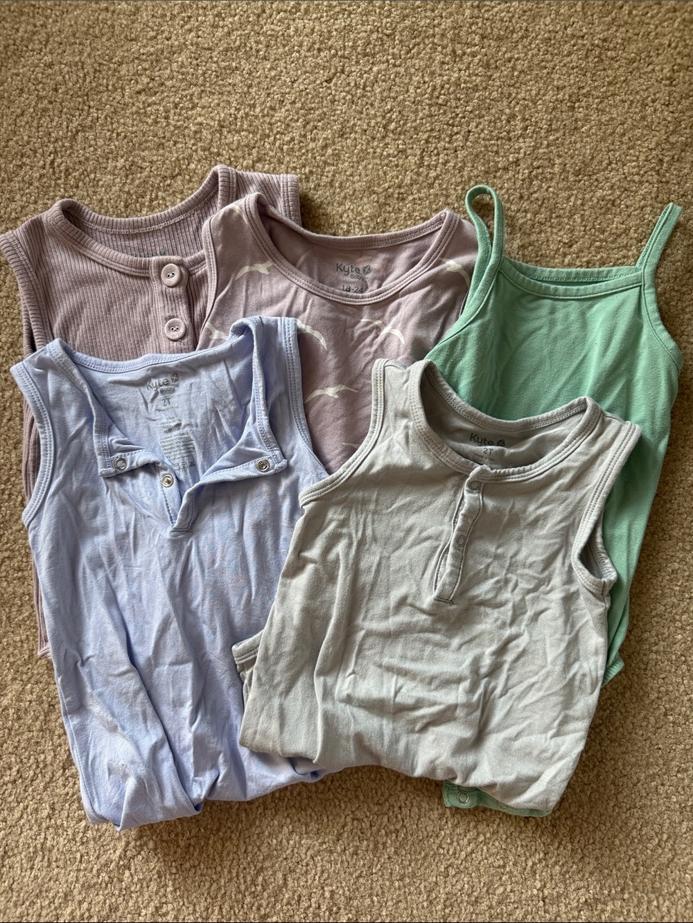 Lot of 5 - Kyte Baby (3 onesies) and Two Tanks - Size 18m-24m